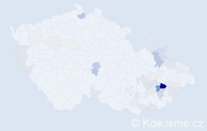 Příjmení: 'Matela', počet výskytů 125 v celé ČR