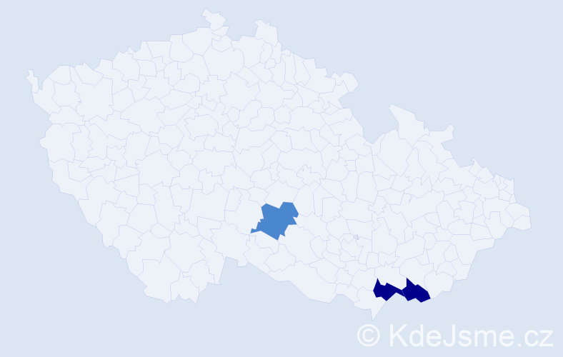 Příjmení: 'Kozányová', počet výskytů 7 v celé ČR