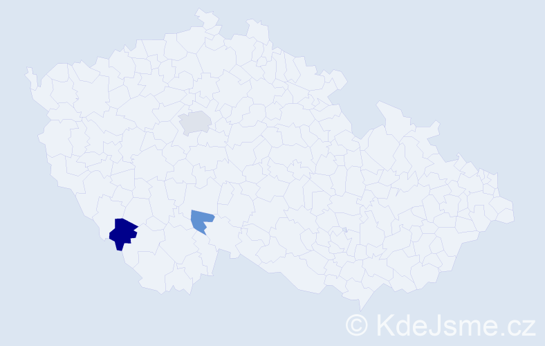 Příjmení: 'Gyürüsi', počet výskytů 6 v celé ČR