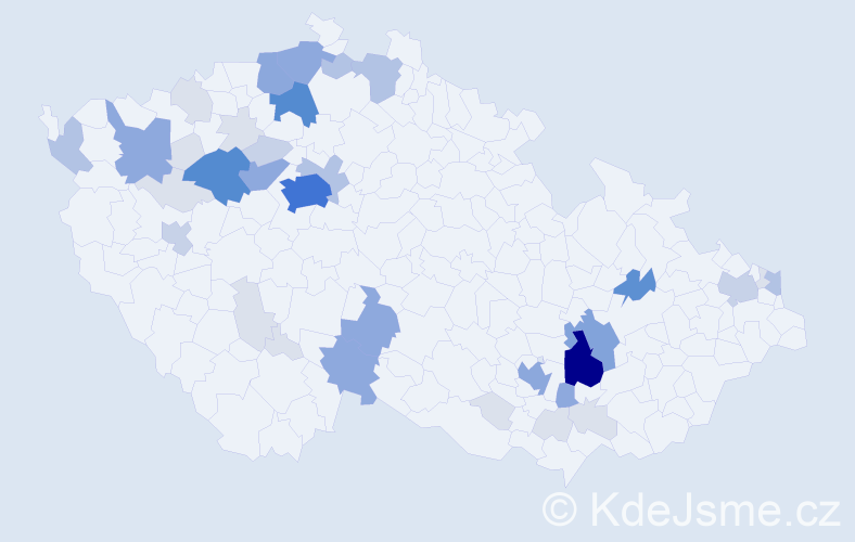 Příjmení: 'Štercl', počet výskytů 140 v celé ČR