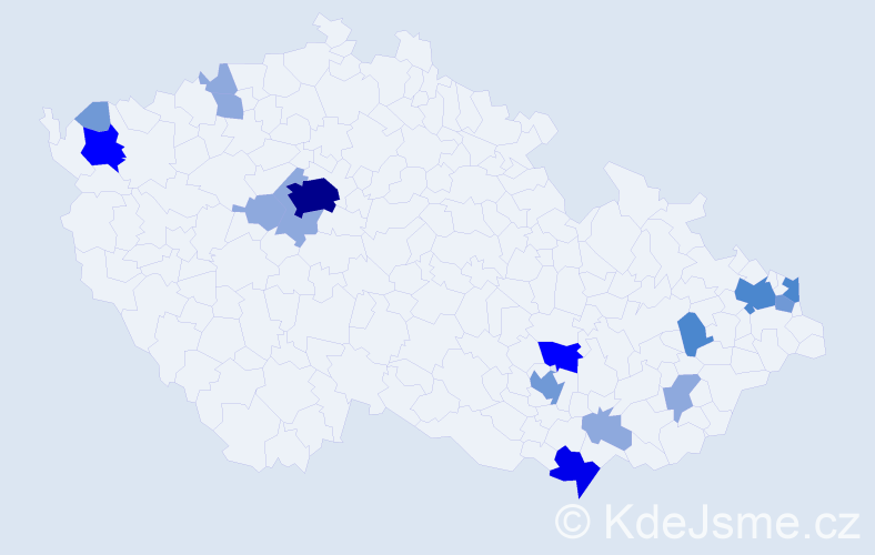 Příjmení: 'Magula', počet výskytů 40 v celé ČR