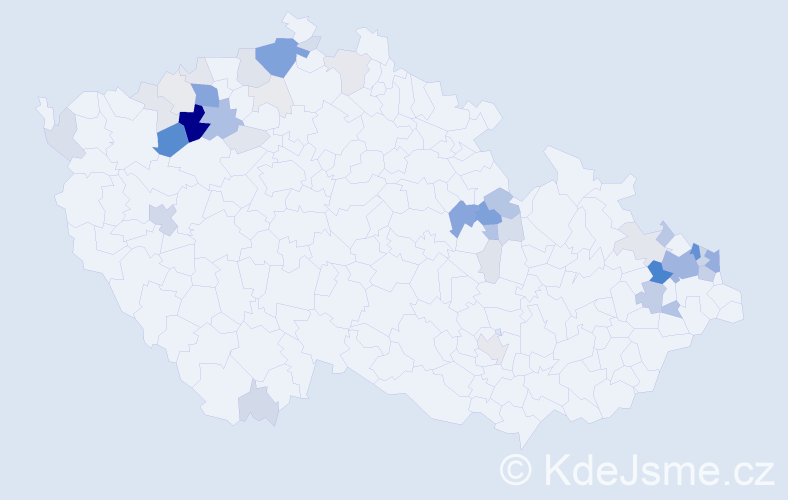 Příjmení: 'Pulková', počet výskytů 187 v celé ČR