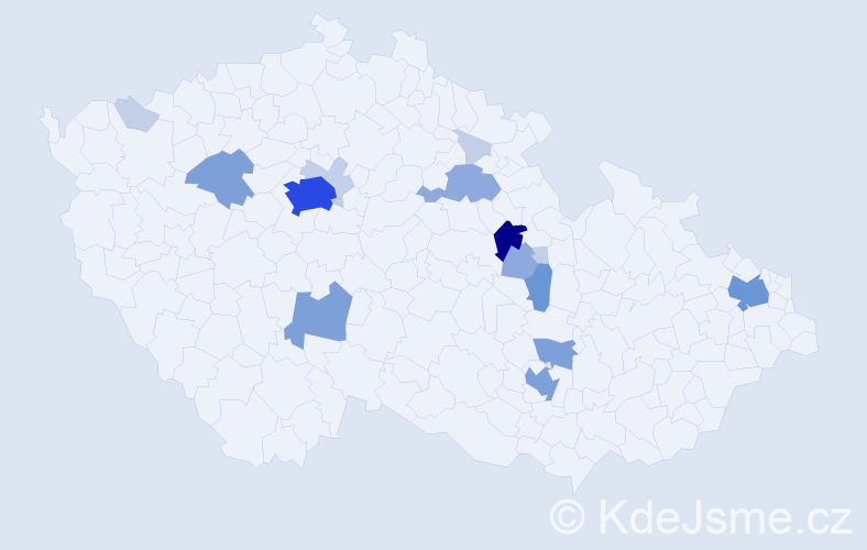 Příjmení: 'Vodstrčil', počet výskytů 46 v celé ČR