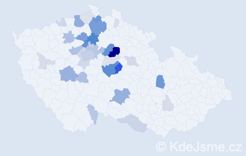 Příjmení: 'Ladra', počet výskytů 115 v celé ČR