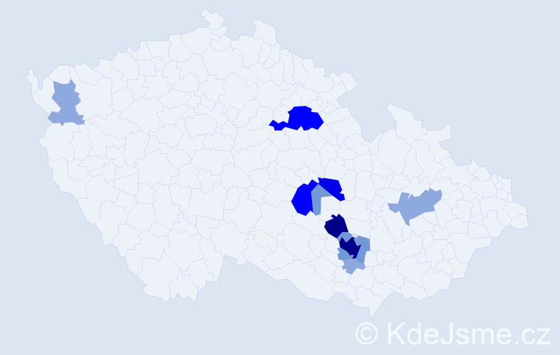 Příjmení: 'Cik', počet výskytů 35 v celé ČR