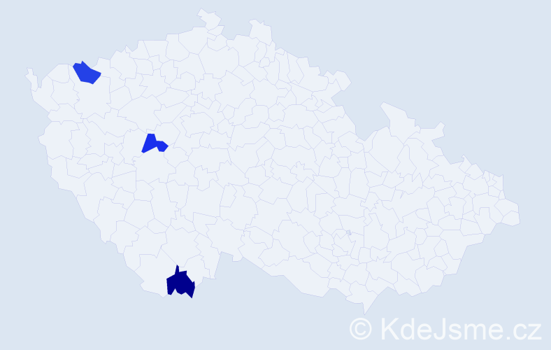 Příjmení: 'Beidaková', počet výskytů 3 v celé ČR
