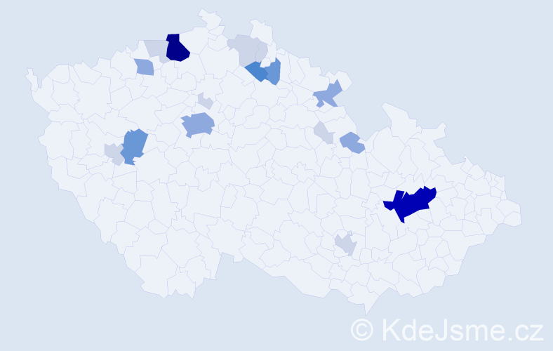 Příjmení: 'Černohouzová', počet výskytů 59 v celé ČR