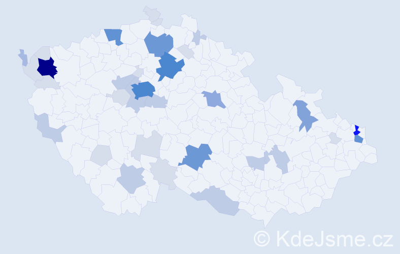 Příjmení: 'Čopák', počet výskytů 127 v celé ČR