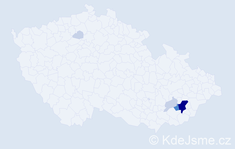Příjmení: 'Zeldová', počet výskytů 20 v celé ČR