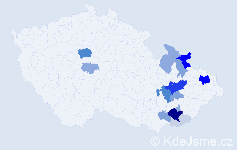 Příjmení: 'Palánková', počet výskytů 69 v celé ČR