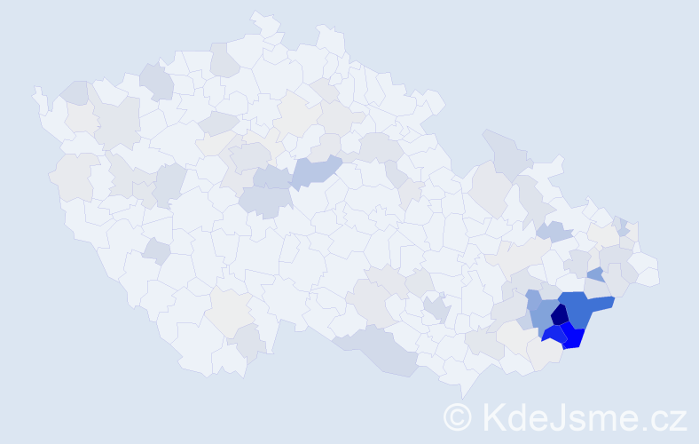 Příjmení: 'Zicha', počet výskytů 340 v celé ČR