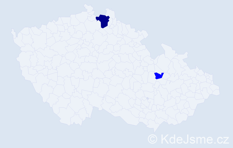 Příjmení: 'Kin', počet výskytů 7 v celé ČR