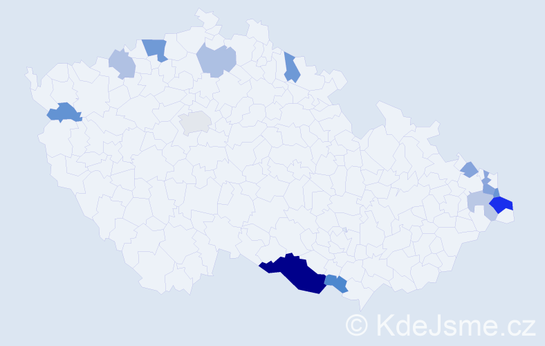 Příjmení: 'Swoboda', počet výskytů 28 v celé ČR