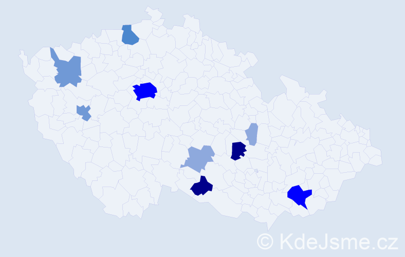 Příjmení: 'Christian', počet výskytů 29 v celé ČR