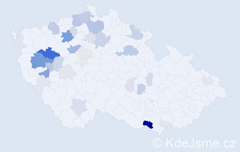 Příjmení: 'Saková', počet výskytů 114 v celé ČR