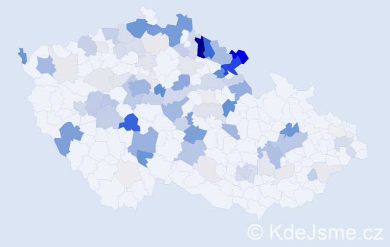 Příjmení: 'Martinová', počet výskytů 375 v celé ČR