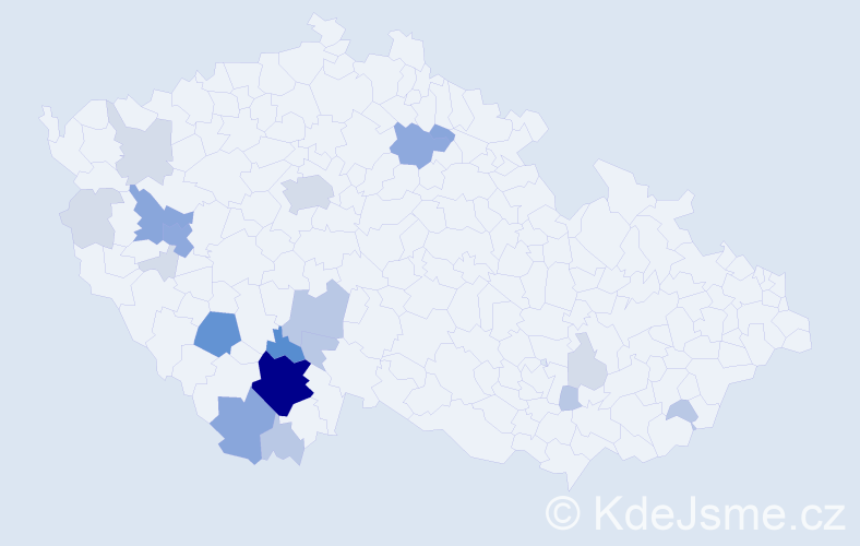 Příjmení: 'Vlažná', počet výskytů 66 v celé ČR