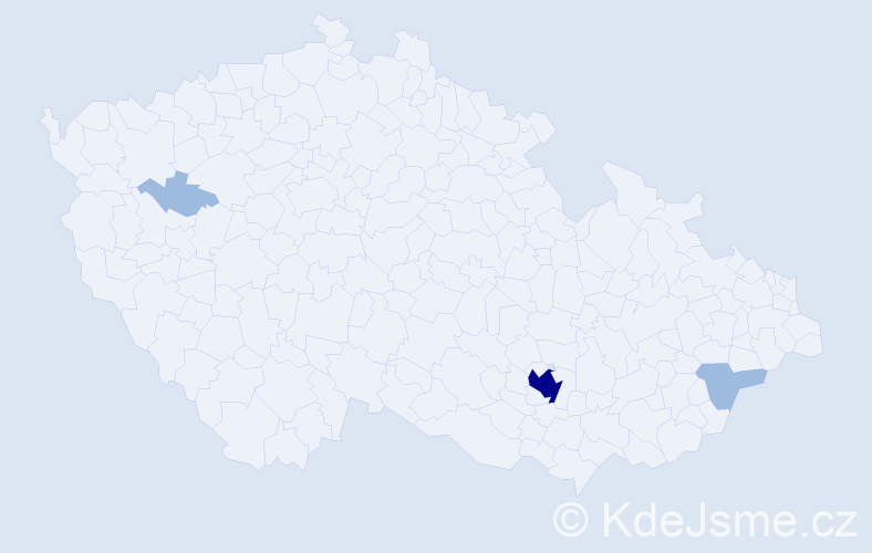 Příjmení: 'Vickers', počet výskytů 6 v celé ČR