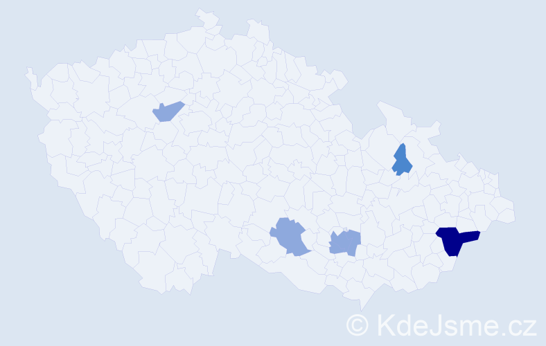 Příjmení: 'Bátlová', počet výskytů 17 v celé ČR