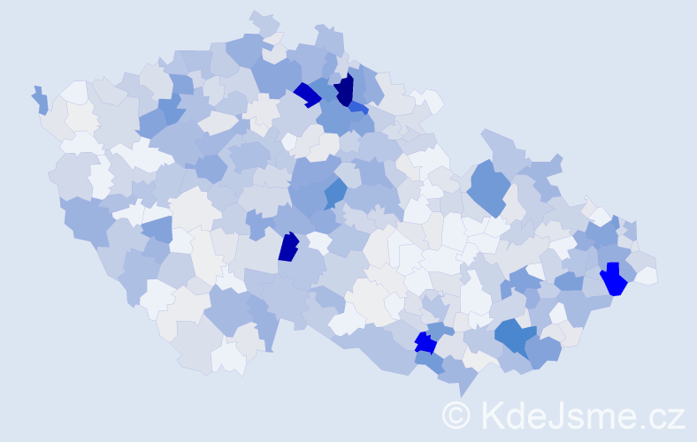 Příjmení: 'Zajíc', počet výskytů 2188 v celé ČR