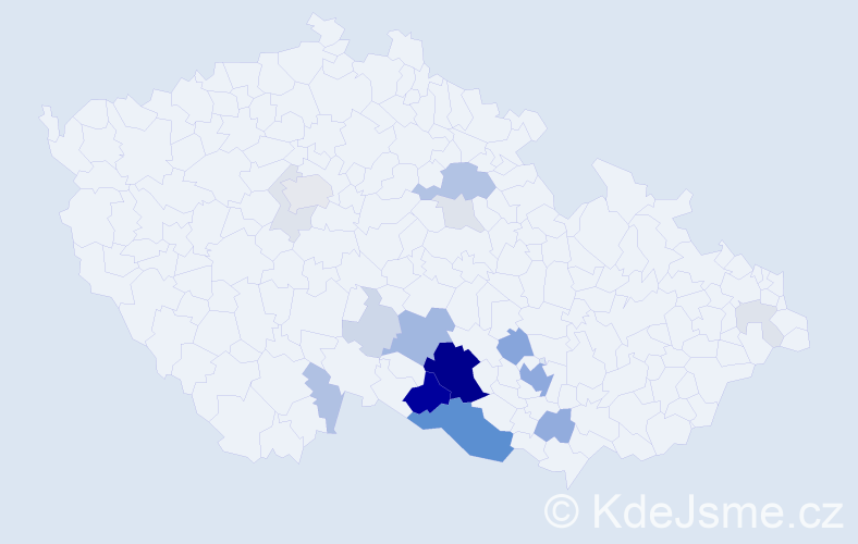 Příjmení: 'Vecheta', počet výskytů 73 v celé ČR