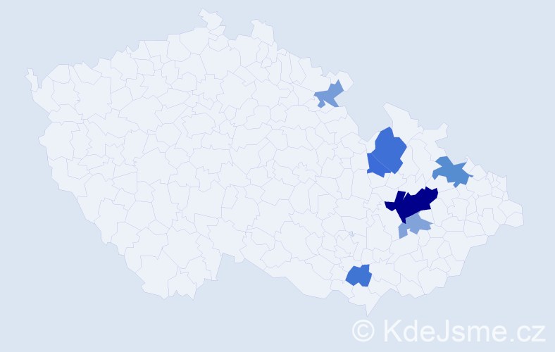 Příjmení: 'Hansmannová', počet výskytů 14 v celé ČR
