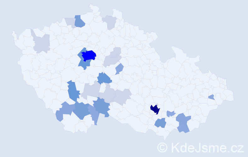 Příjmení: 'Pišanová', počet výskytů 80 v celé ČR