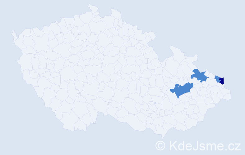 Příjmení: 'Vyslucha', počet výskytů 7 v celé ČR