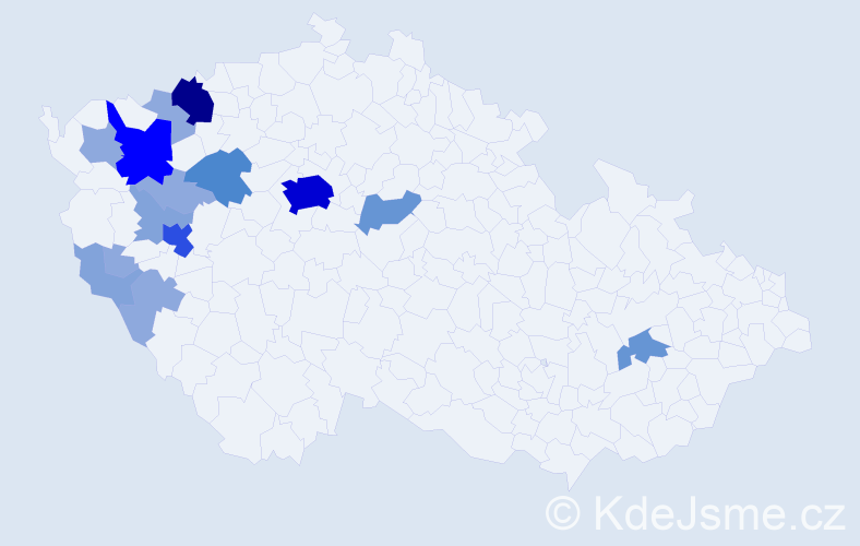 Příjmení: 'Arnet', počet výskytů 45 v celé ČR