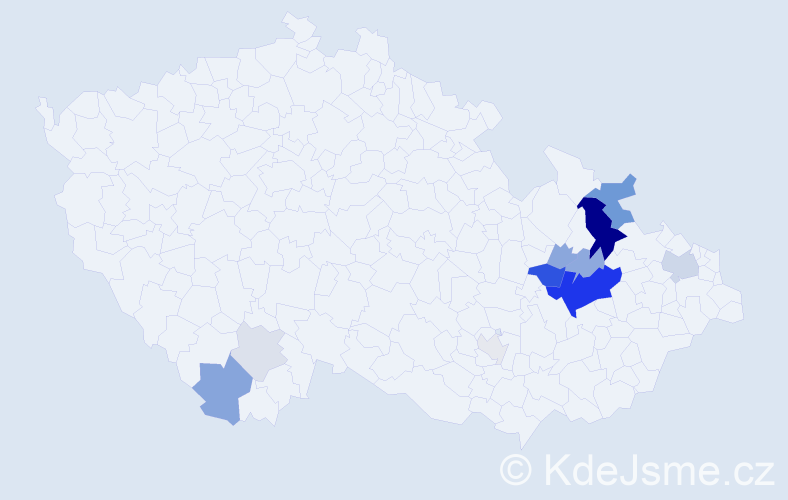 Příjmení: 'Grofek', počet výskytů 39 v celé ČR