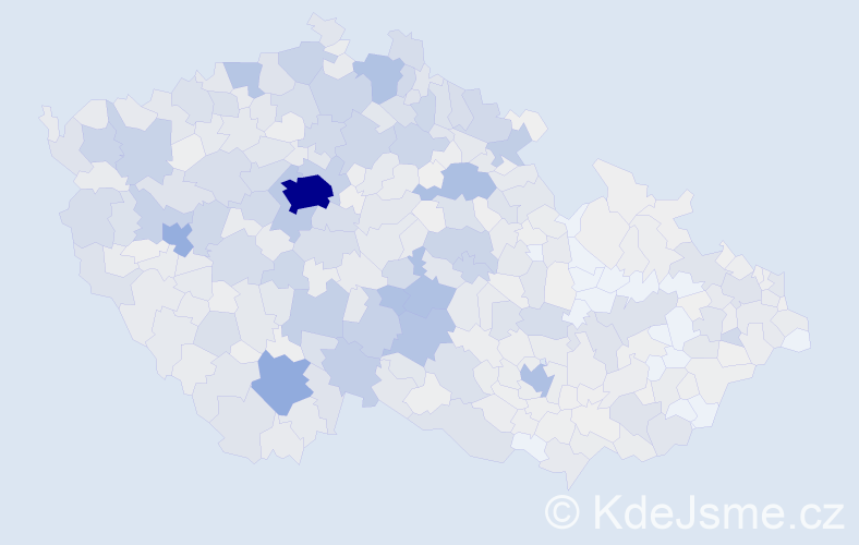 Příjmení: 'Havel', počet výskytů 3958 v celé ČR