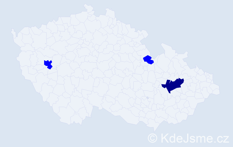 Příjmení: 'Kida', počet výskytů 4 v celé ČR