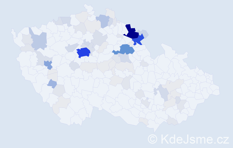 Příjmení: 'Kulda', počet výskytů 307 v celé ČR