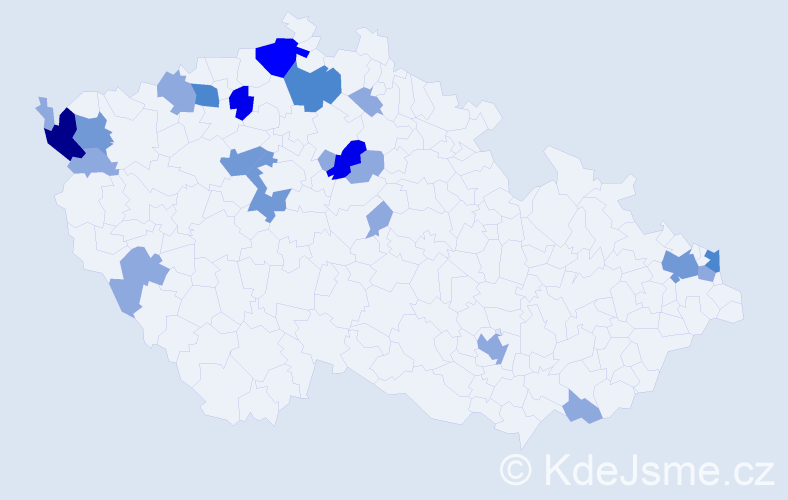 Příjmení: 'Bubanec', počet výskytů 48 v celé ČR