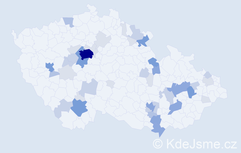 Příjmení: 'Mík', počet výskytů 133 v celé ČR