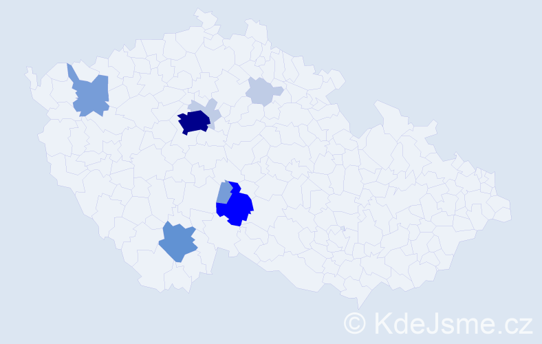 Příjmení: 'Rysl', počet výskytů 30 v celé ČR