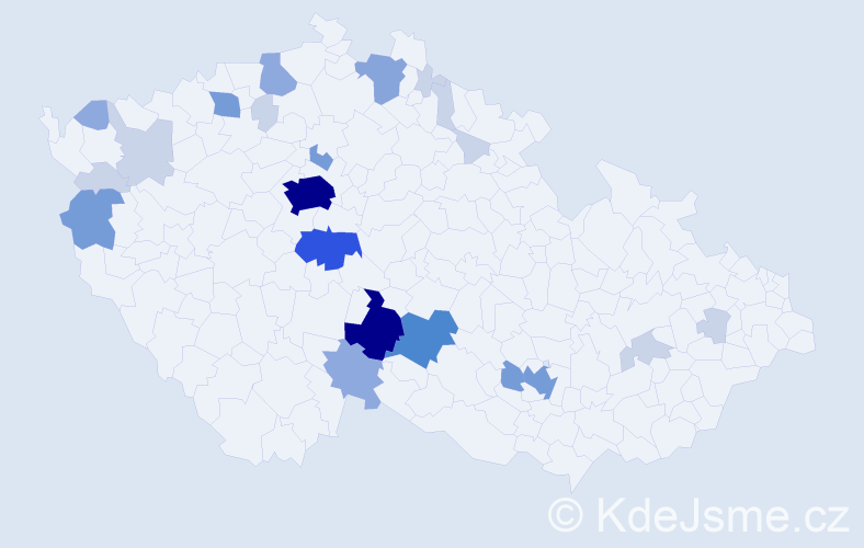 Příjmení: 'Dedera', počet výskytů 77 v celé ČR