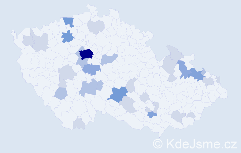 Příjmení: 'Vanko', počet výskytů 74 v celé ČR