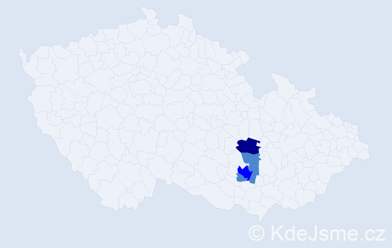 Příjmení: 'Mátal', počet výskytů 7 v celé ČR