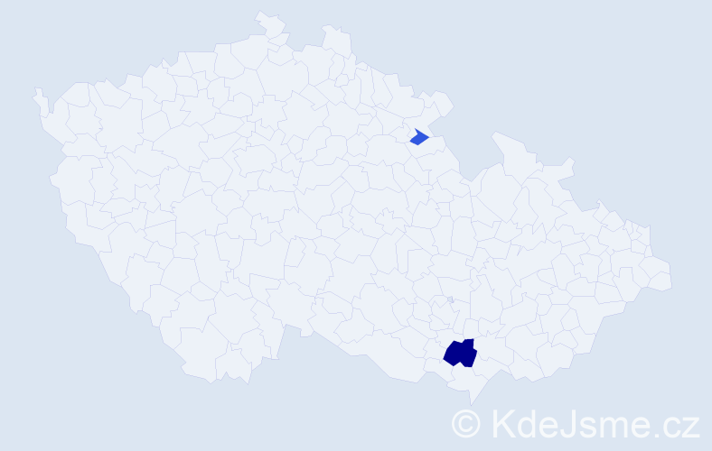Příjmení: 'Dobrucký', počet výskytů 5 v celé ČR