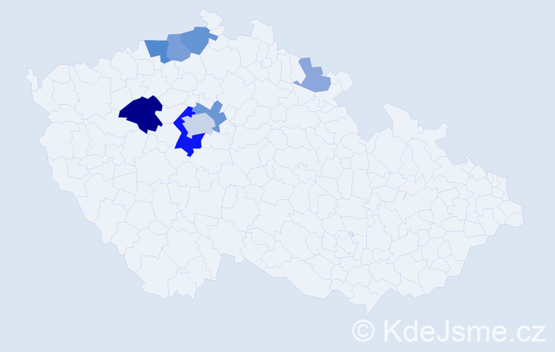 Příjmení: 'Thuma', počet výskytů 23 v celé ČR