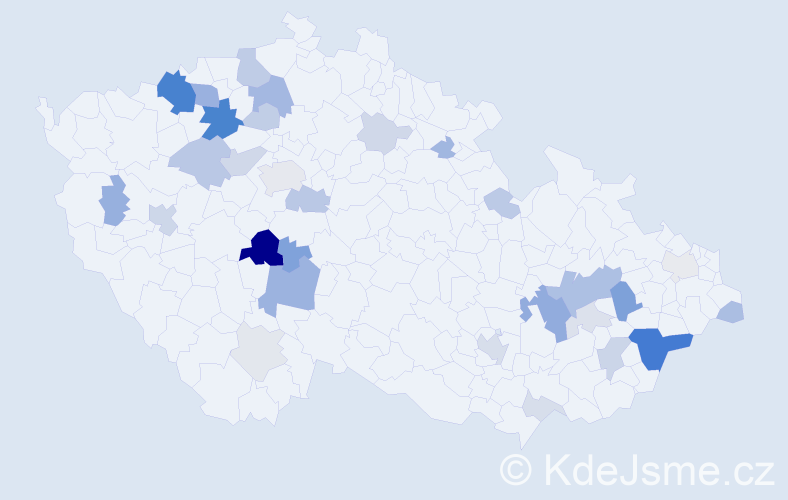 Příjmení: 'Halaš', počet výskytů 95 v celé ČR