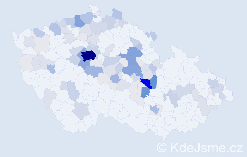 Příjmení: 'Jukl', počet výskytů 380 v celé ČR