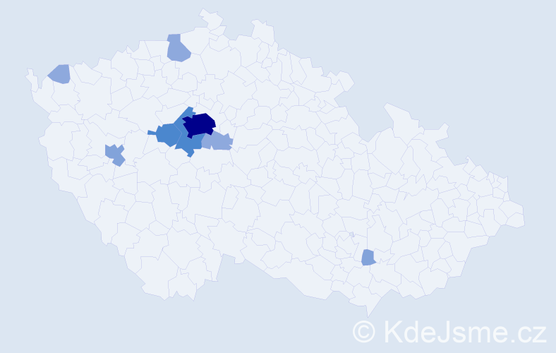 Příjmení: 'Vyšehradská', počet výskytů 23 v celé ČR