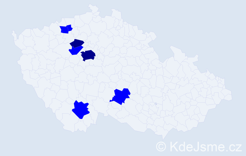Příjmení: 'Enická', počet výskytů 9 v celé ČR