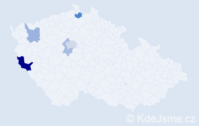 Příjmení: 'Kopček', počet výskytů 9 v celé ČR