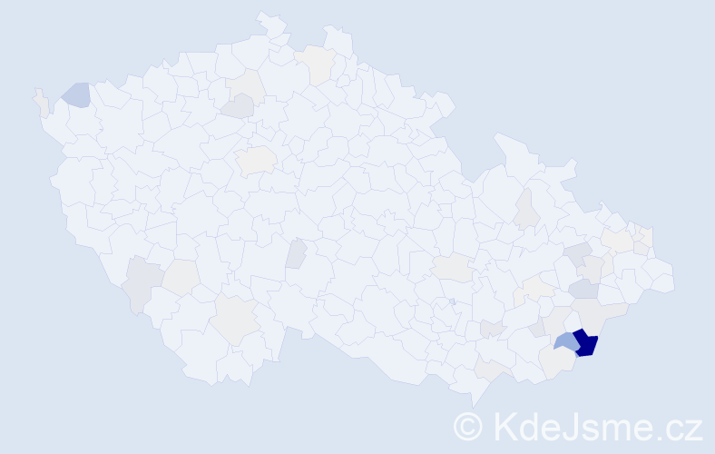 Příjmení: 'Lysáčková', počet výskytů 140 v celé ČR