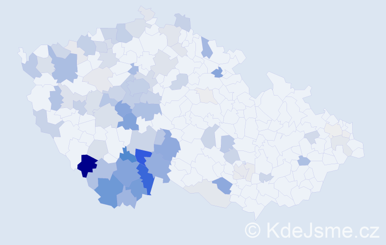 Příjmení: 'Kukačka', počet výskytů 341 v celé ČR