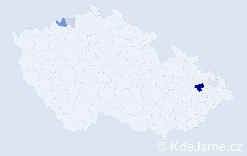 Příjmení: 'Hura', počet výskytů 13 v celé ČR