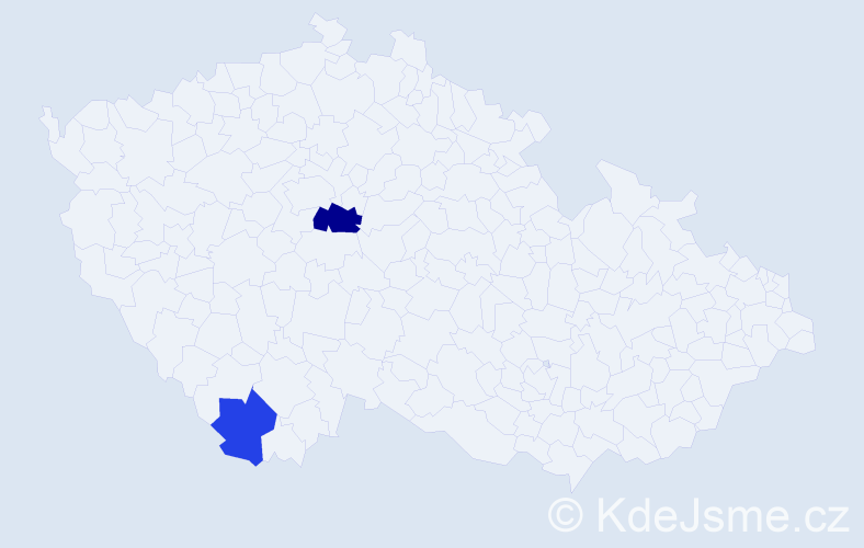 Příjmení: 'Humlach', počet výskytů 3 v celé ČR